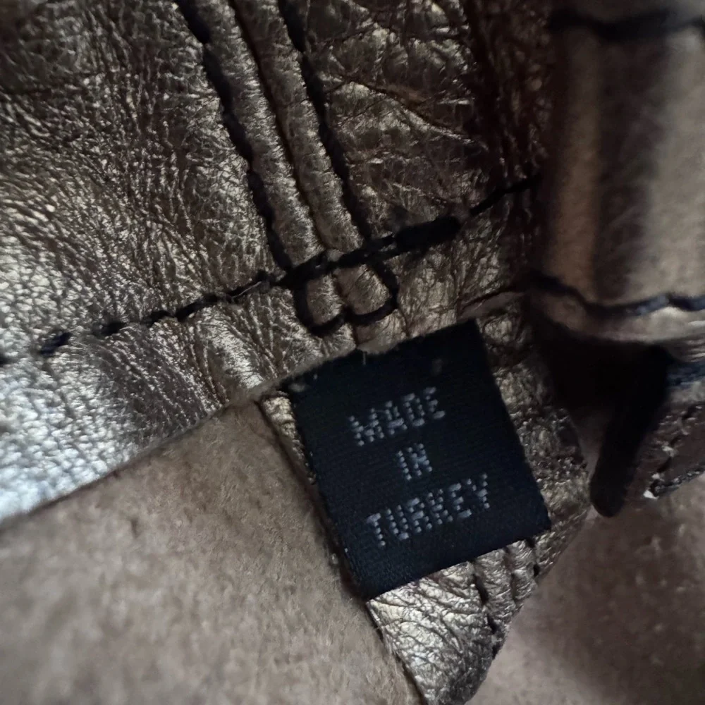 Burberry Metallic Bronze Leather Tote Bag